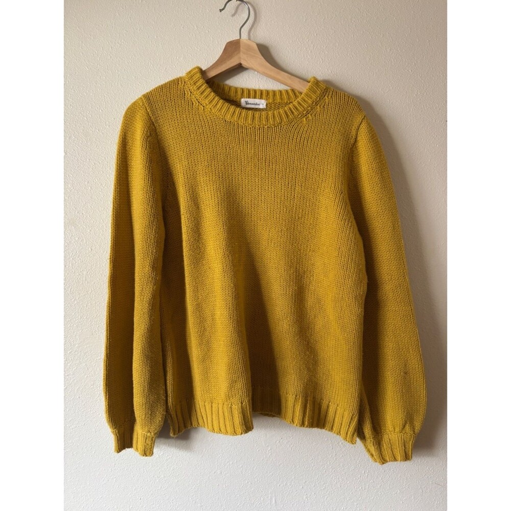 Yellow lightweight Vernacular sweater balloon sleeve size medium